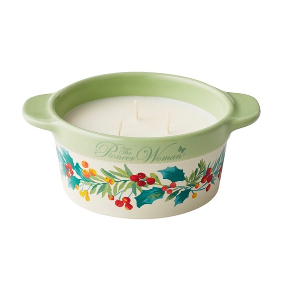 Pioneer Woman 8 oz Ceramic Cocotte Fir Tree Candle - Picture 3 of 3